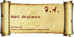 Hohl Atalanta névjegykártya